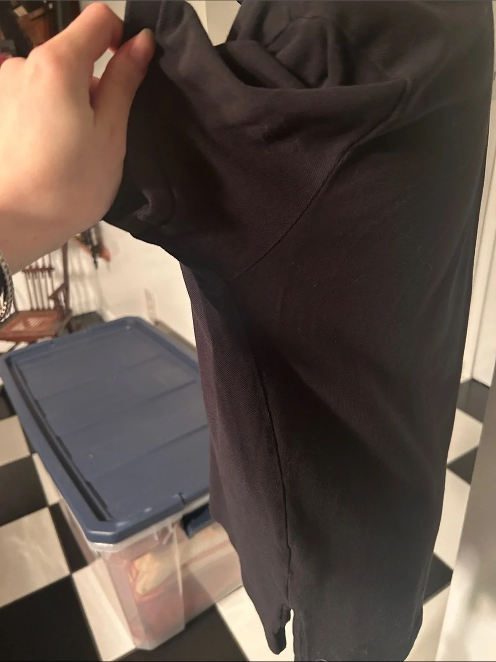 Ralph Lauren Black Polo with Red Inner Placket and Blue Pony